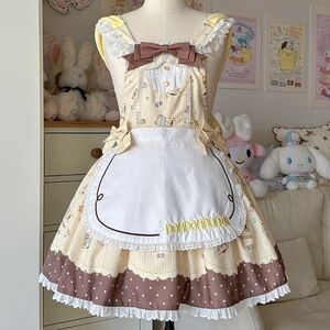 Pompompurin Lolita dress apron Hoodie Bag Set